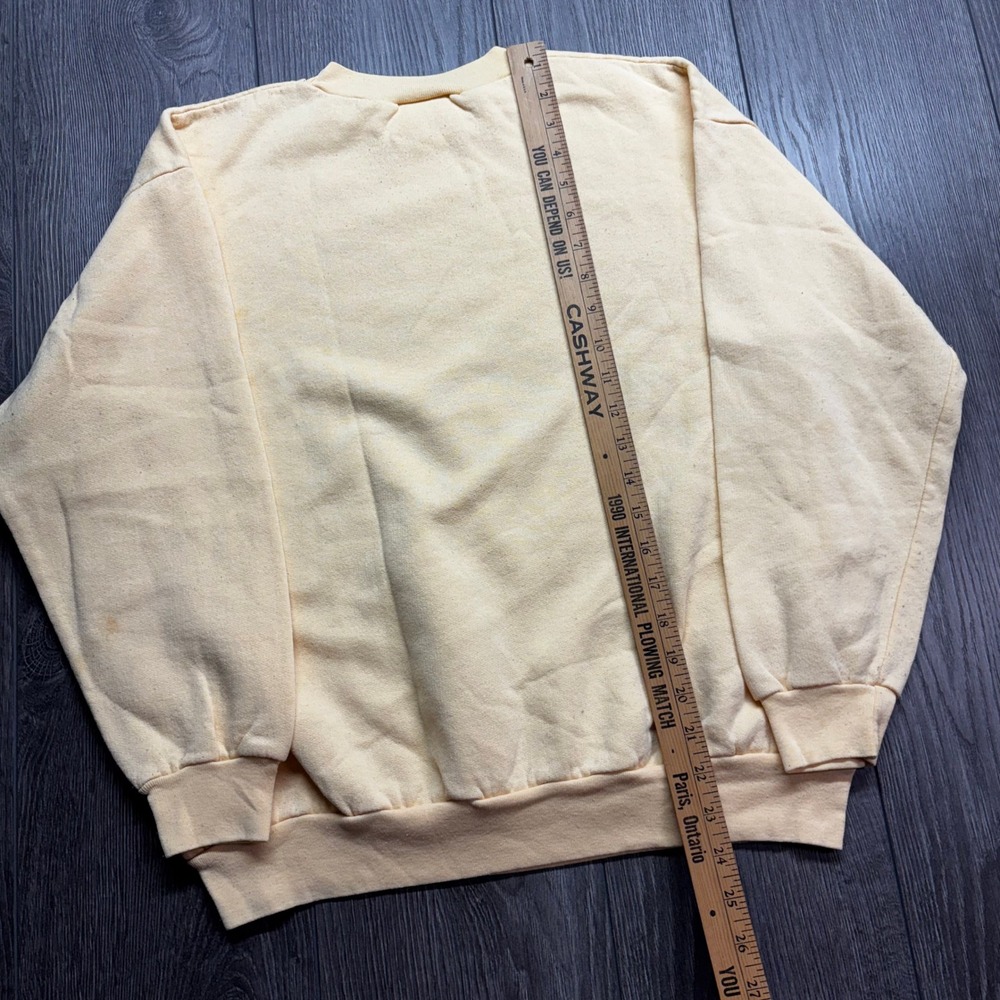 Vintage Carroll Reed Yellow Garden Graphic Sweatshirt 90s Cottagecore Large - Picture 7 of 9